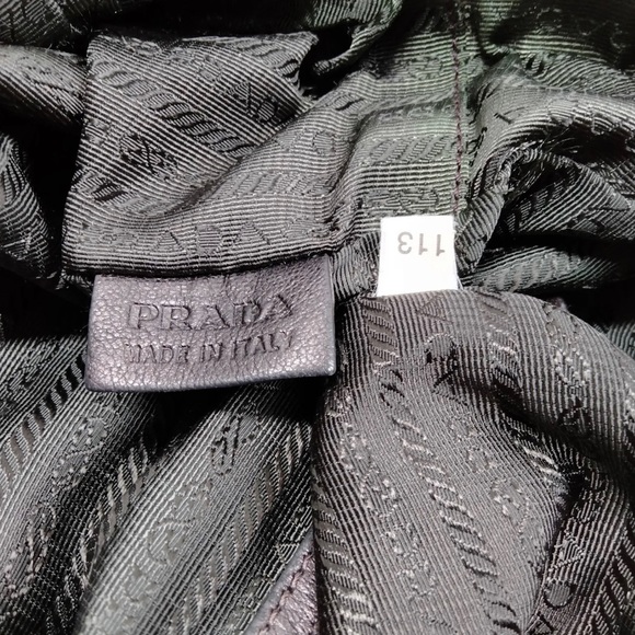 PRADA Handbag - Olive Green Nylon & Leather Trim w/ lock & key. - Picture 13 of 14